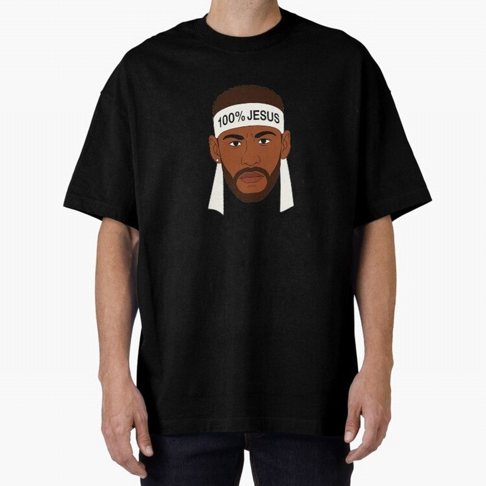 100% JESUS Neymar Inspired Minimalist Art Oversized T-Shirt Join Supporters Worldwide for FIFA World Cup 2026 Group Stage Spirit, Filled with France, CR7, Match Day Excitement, Supporter Culture, Golden Goals and Global Football Passion; Created