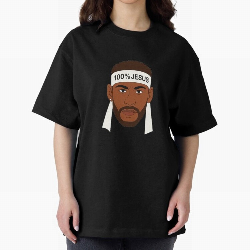 100% JESUS Neymar Inspired Minimalist Art Oversized T-Shirt Join Supporters Worldwide for FIFA World Cup 2026 Group Stage Spirit, Filled with France, CR7, Match Day Excitement, Supporter Culture, Golden Goals and Global Football Passion; Created