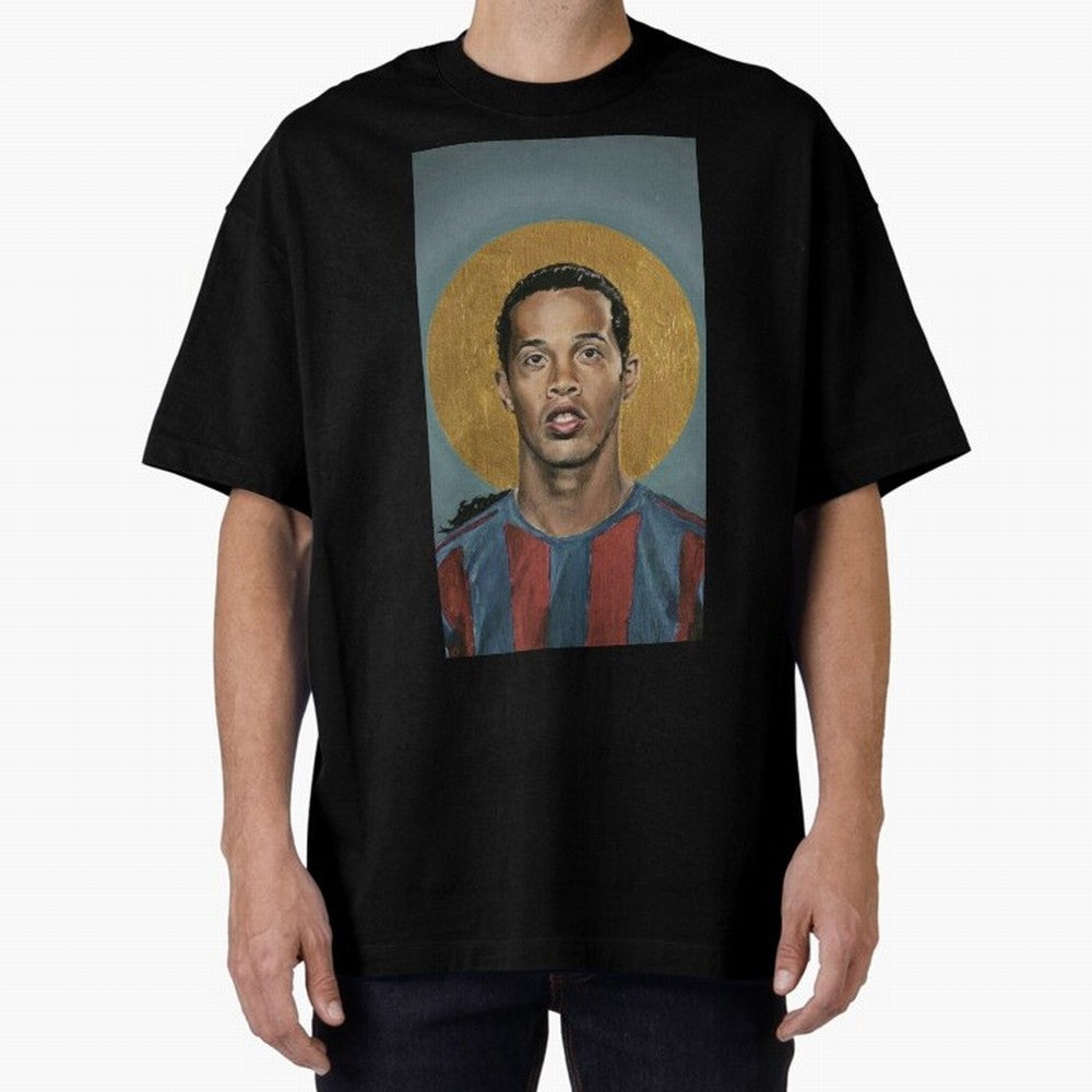 ronaldinho Oversized T-Shirt Showcase Global Football Passion for FIFA World Cup 2026 USA Canada Mexico, with Messi, CR7 and Mbappe, Spain and Netherlands, Vintage Soccer Flavor, Modern Football Stars, National Flags and Final Night Emotion;