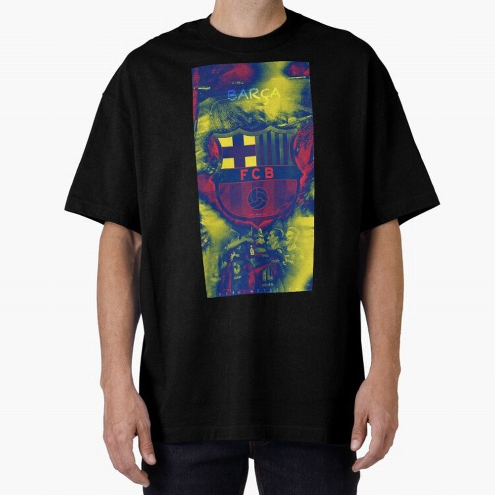 barcelona Oversized T-Shirt Turn Up for Global Football Passion for FIFA World Cup 2026, Built around Messi, CR7 and Mbappe, Portugal, Spain and Germany, Worldwide Fan Energy, Dramatic Goals, Stadium Lights and Championship Celebrations; Ideal for