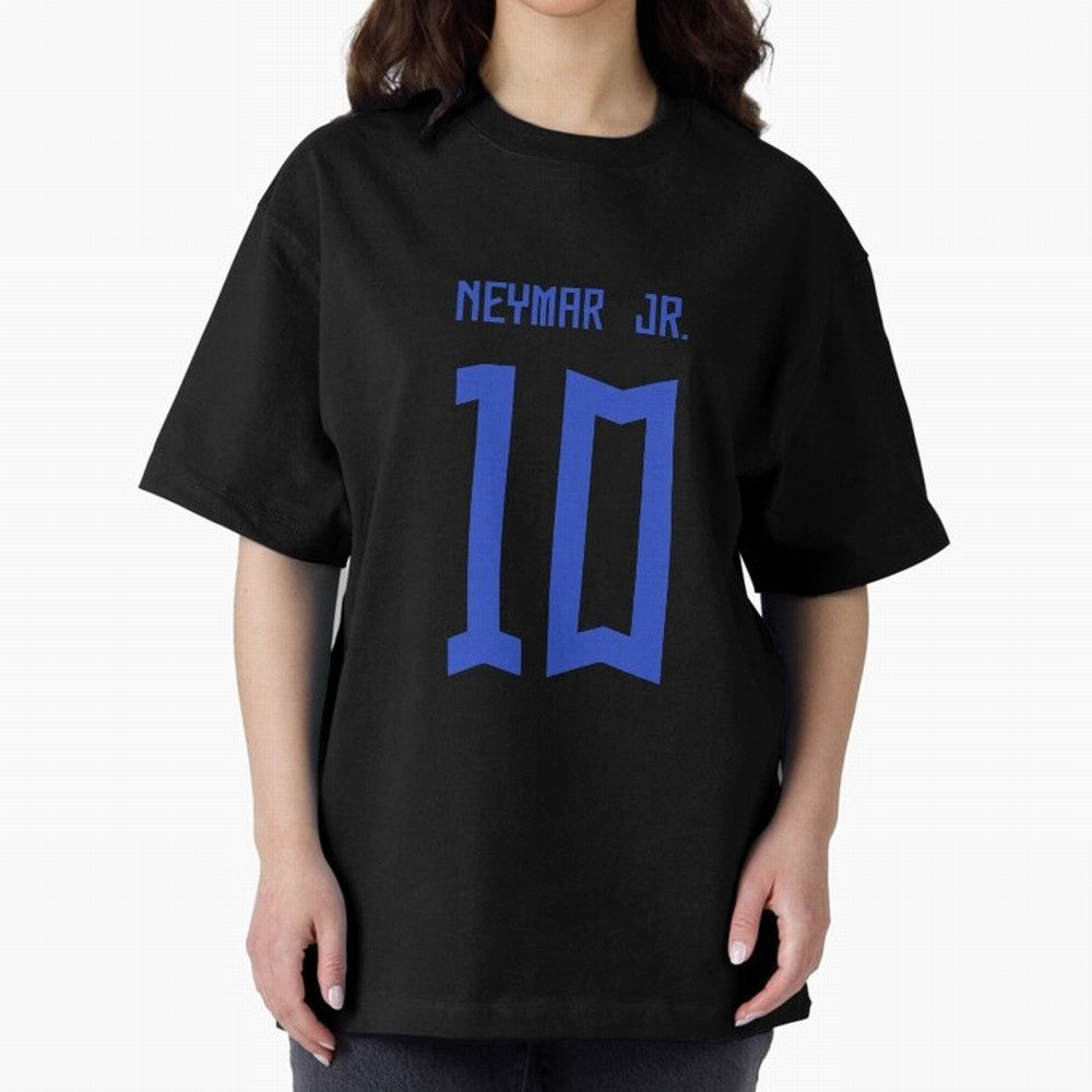 Neymar Jr Brazil White Jersey 2023 Oversized T-Shirt Bring a Champion Mindset to FIFA World Cup 2026 USA Canada Mexico for Fans of Mbappe and Portugal, Spain and Germany, Bringing Global Supporter Spirit, Legendary Goals, National Colors and