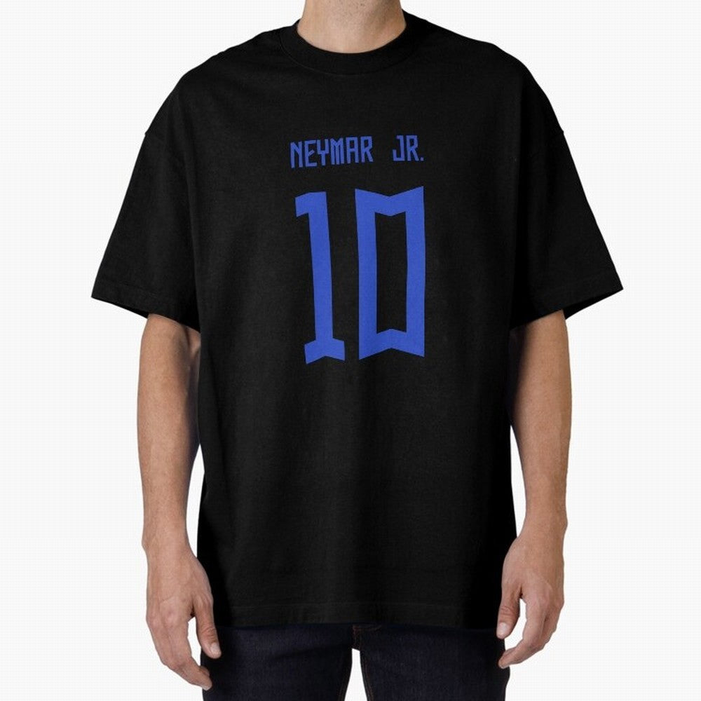 Neymar Jr Brazil White Jersey 2023 Oversized T-Shirt Bring a Champion Mindset to FIFA World Cup 2026 USA Canada Mexico for Fans of Mbappe and Portugal, Spain and Germany, Bringing Global Supporter Spirit, Legendary Goals, National Colors and