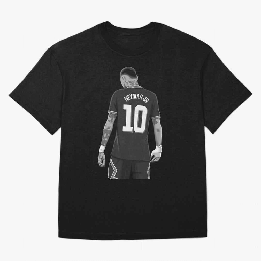 Neymar Jr Black and White Version Oversized T-Shirt Honor the Football Icons of FIFA World Cup 2026 USA Canada Mexico Spirit, Connected to Portugal, Spain and Germany, Mbappe and Neymar, Football Festival Excitement, Trophy Ambitions, Country