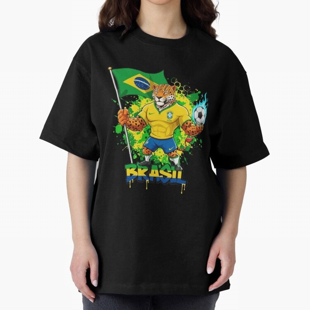 Brazil Football World Cup 2026 - Jaguar Mascot Brasil Sele??o Pride Art On?a Pintada Mascote Hexa Classic T-Shirt Bring Stadium Energy to FIFA World Cup 2026 Group Stage for Fans of Haaland and Argentina, France and Brazil, Bringing Vintage Soccer
