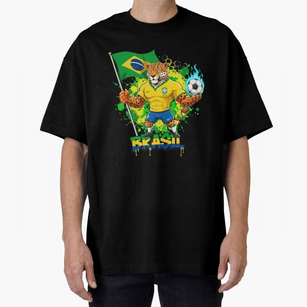 Brazil Football World Cup 2026 - Jaguar Mascot Brasil Sele??o Pride Art On?a Pintada Mascote Hexa Classic T-Shirt Bring Stadium Energy to FIFA World Cup 2026 Group Stage for Fans of Haaland and Argentina, France and Brazil, Bringing Vintage Soccer
