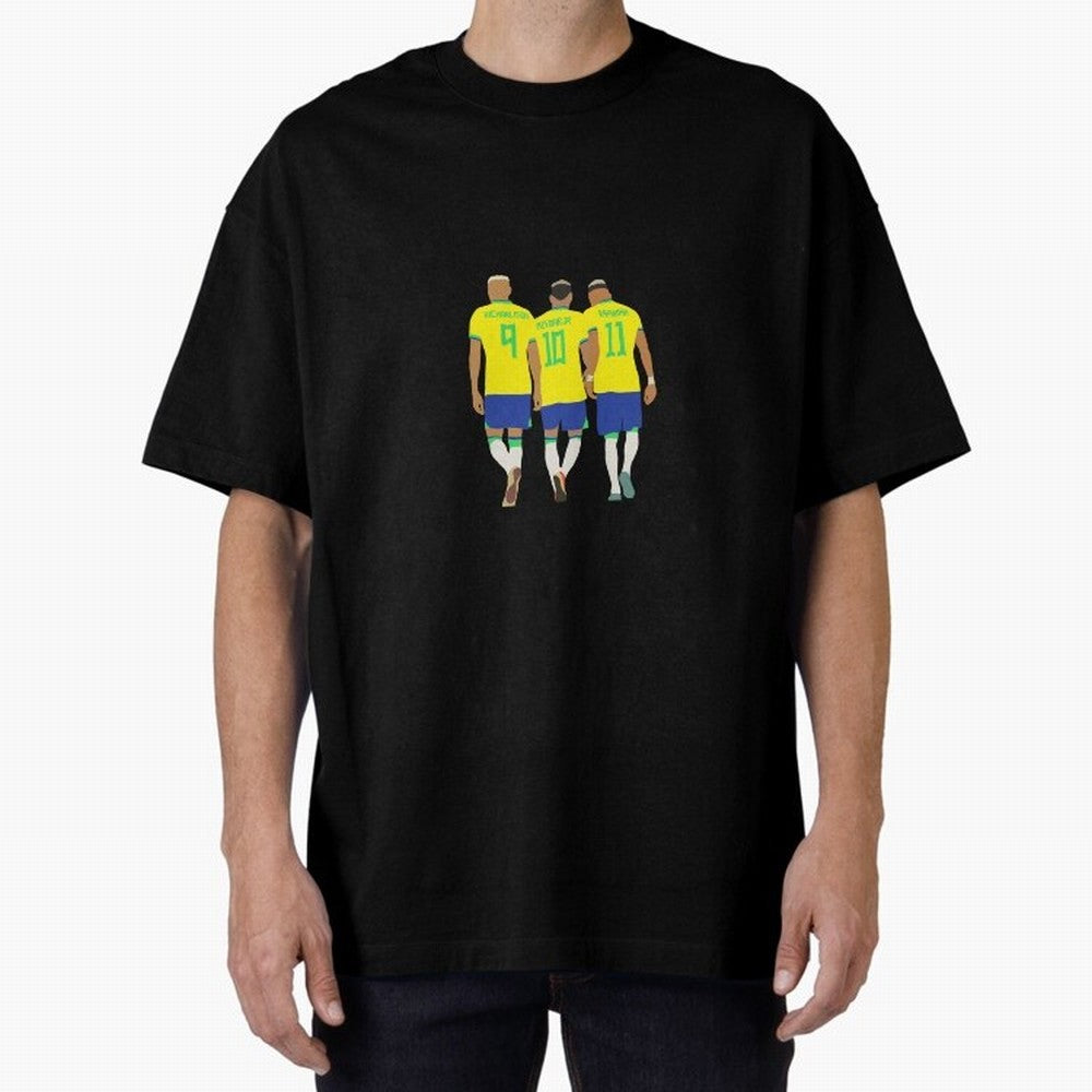 brazil soccer players Oversized T-Shirt Carry the Colors and Pride of Match Day Hype around FIFA World Cup 2026 USA Canada Mexico, Messi and Cristiano Ronaldo, Germany, Championship Spirit, Famous Goals, Roaring Crowds and International Football