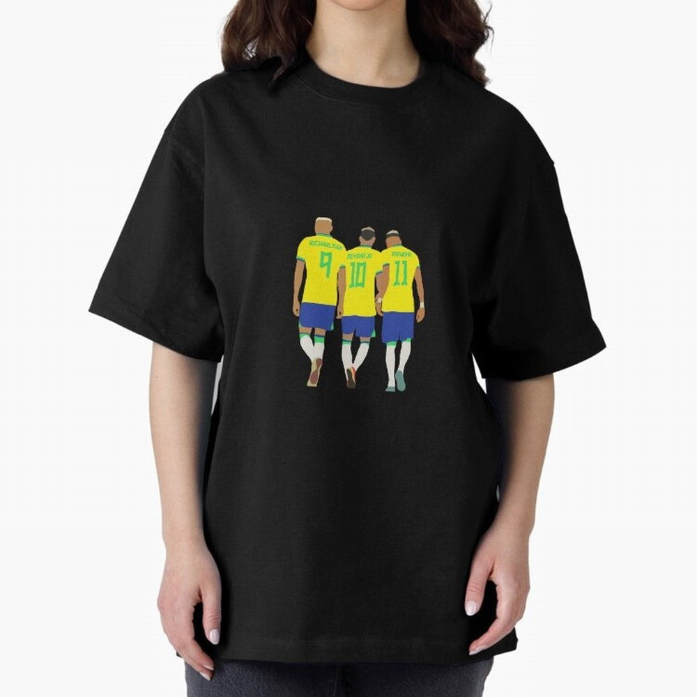 brazil soccer players Oversized T-Shirt Carry the Colors and Pride of Match Day Hype around FIFA World Cup 2026 USA Canada Mexico, Messi and Cristiano Ronaldo, Germany, Championship Spirit, Famous Goals, Roaring Crowds and International Football