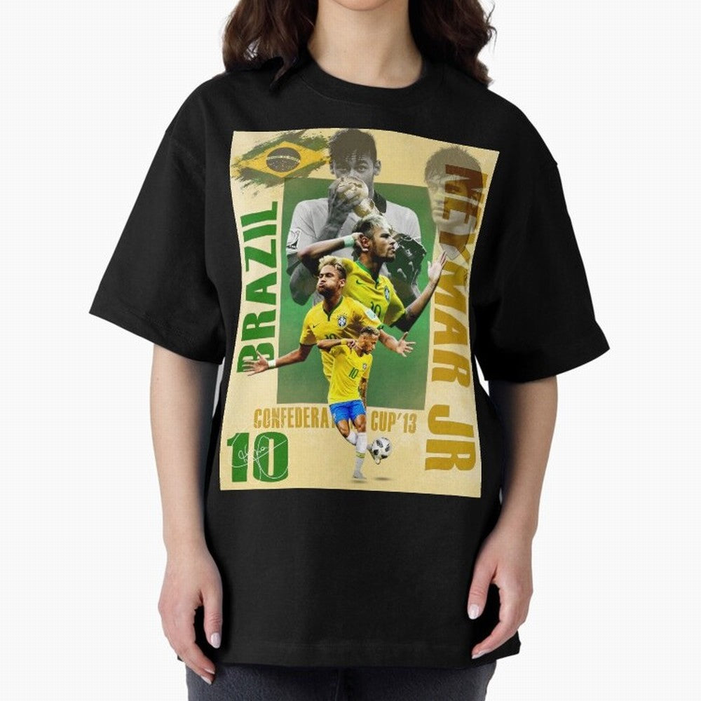 Neymar Jr Brazil World Cup Poster, Soccer Football Wall Art Print Decor Premium T-Shirt Support Iconic Players in Match Day Hype around FIFA World Cup 2026, Mbappe and Neymar, France, Goal Celebration Energy, Supporter Heritage, Football Icons and