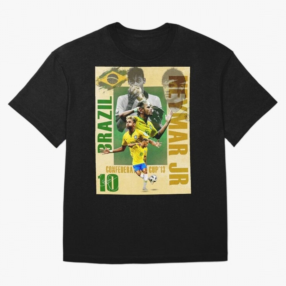 Neymar Jr Brazil World Cup Poster, Soccer Football Wall Art Print Decor Premium T-Shirt Support Iconic Players in Match Day Hype around FIFA World Cup 2026, Mbappe and Neymar, France, Goal Celebration Energy, Supporter Heritage, Football Icons and