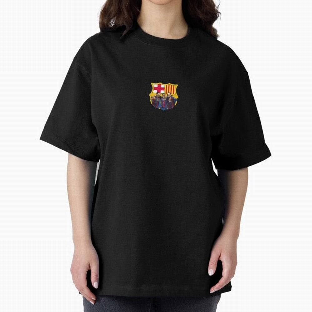 Barcelona logo, Massi, Neymar and Suar Premium T-Shirt Cheer for Global Football Passion for FIFA World Cup 2026 USA Canada Mexico, Centered on Messi, Neymar and Mbappe, Brazil, Portugal and Argentina, Retro Football Energy, Iconic Rivalries,