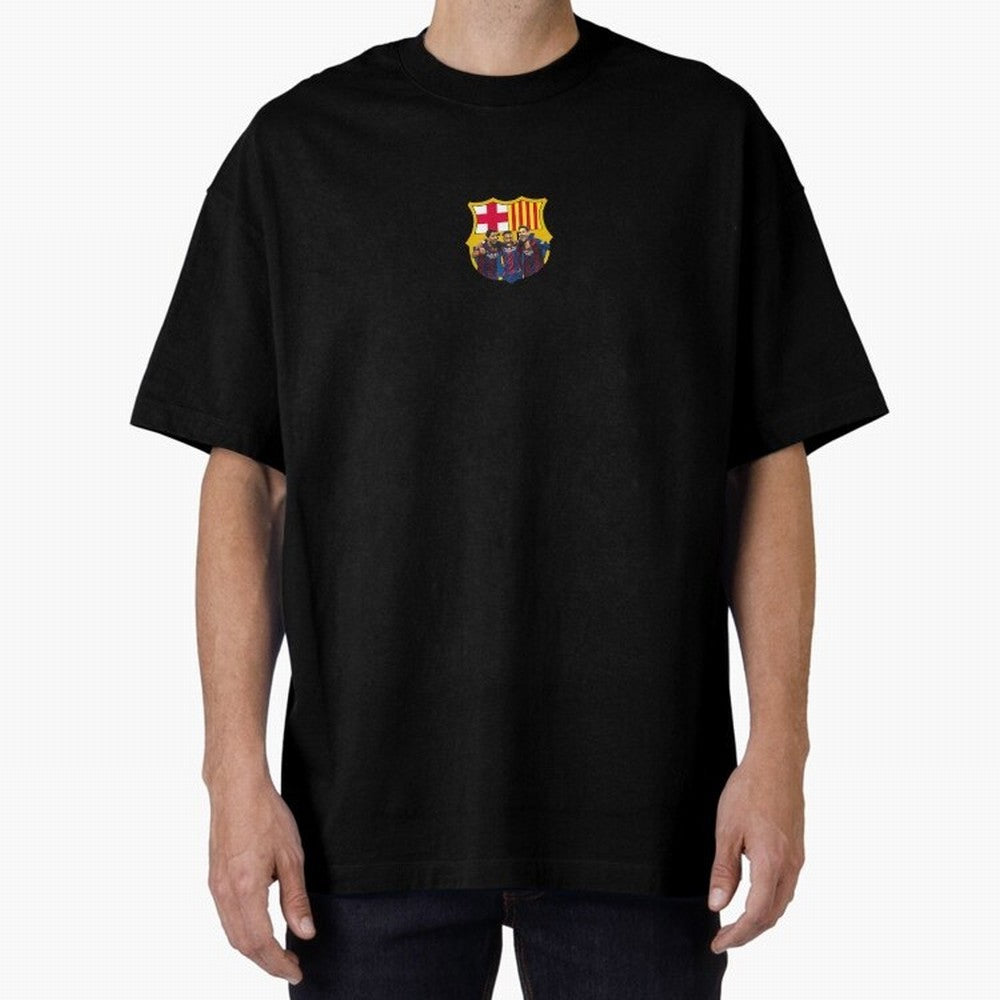 Barcelona logo, Massi, Neymar and Suar Premium T-Shirt Cheer for Global Football Passion for FIFA World Cup 2026 USA Canada Mexico, Centered on Messi, Neymar and Mbappe, Brazil, Portugal and Argentina, Retro Football Energy, Iconic Rivalries,