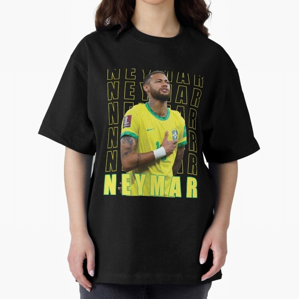 Neymar Brazil Design Oversized T-Shirt Celebrate Rivalries and Pride in the FIFA World Cup 2026 Journey through CR7 and Messi Highlights, Argentina, France and Brazil Pride, Retro Football Energy, Iconic Rivalries, Trophy Chase Drama and Stadium