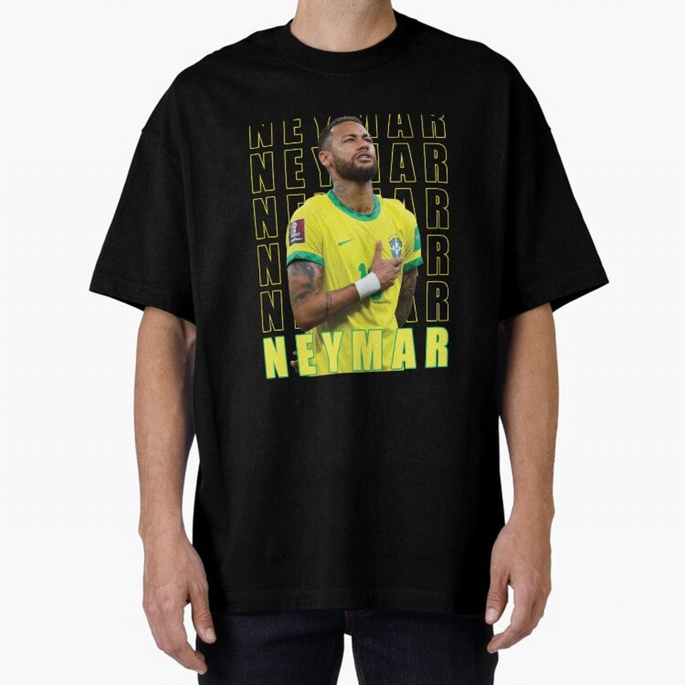 Neymar Brazil Design Oversized T-Shirt Celebrate Rivalries and Pride in the FIFA World Cup 2026 Journey through CR7 and Messi Highlights, Argentina, France and Brazil Pride, Retro Football Energy, Iconic Rivalries, Trophy Chase Drama and Stadium