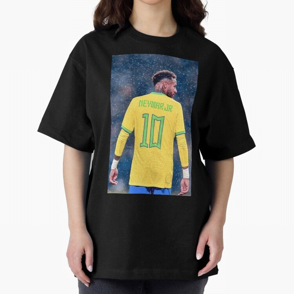 Neymar 10 Brasil world cup 2022 Oversized T-Shirt Stand with FIFA World Cup 2026 Spirit, Capturing England, France and Netherlands, Messi, CR7 and Mbappe, Match Day Excitement, Supporter Culture, Golden Goals and Global Football Passion; Ideal for