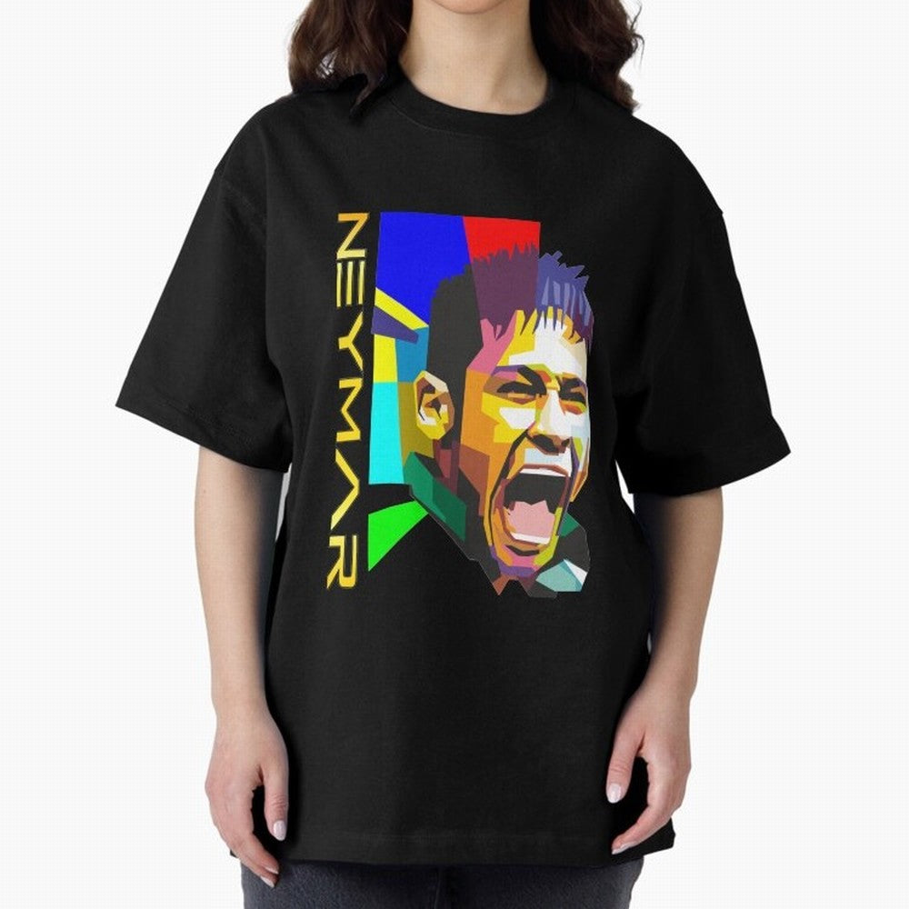 Neymar Painting Tshirt Essential T-Shirt Stand with Global Football Passion for FIFA World Cup 2026 Group Stage, Driven by Mbappe and Neymar, Argentina, Championship Spirit, Famous Goals, Roaring Crowds and International Football Unity; Perfect for