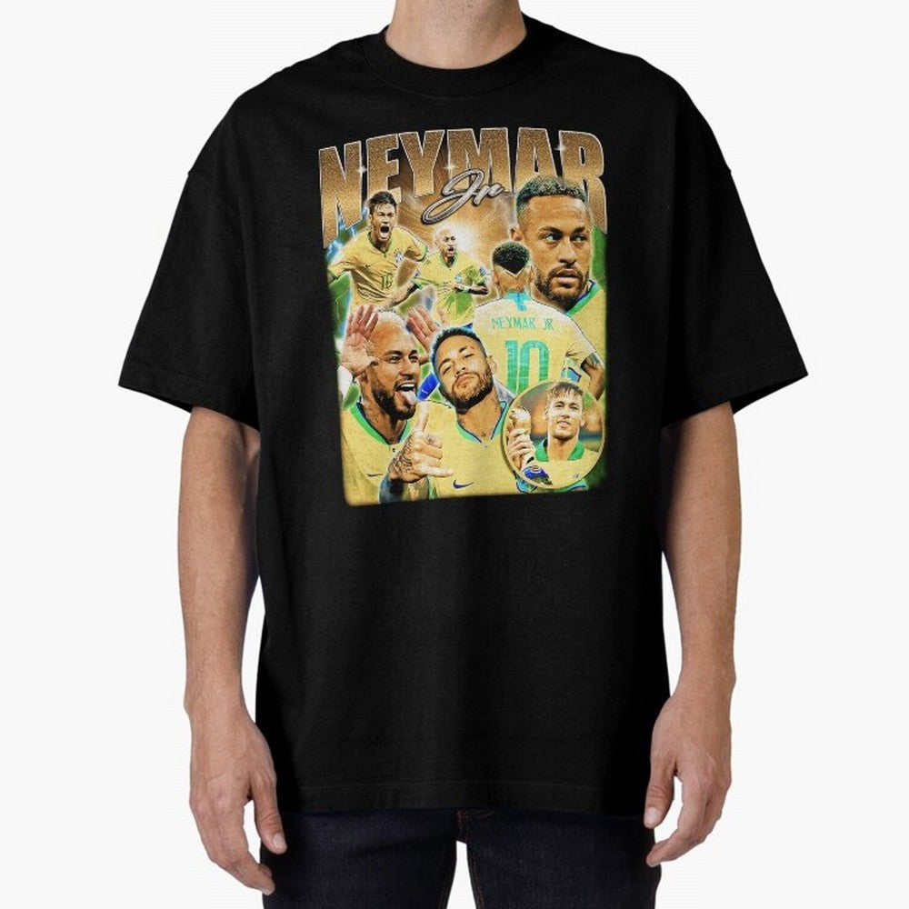 The Best Neymar 10 Vintage 90s Vintage Bootleg Style Oversized T-Shirt Feel the Trophy Chase of FIFA World Cup 2026 Spirit, Featuring England, France and Netherlands, Cristiano Ronaldo, Haaland and CR7, Sports Nostalgia, International Competition,