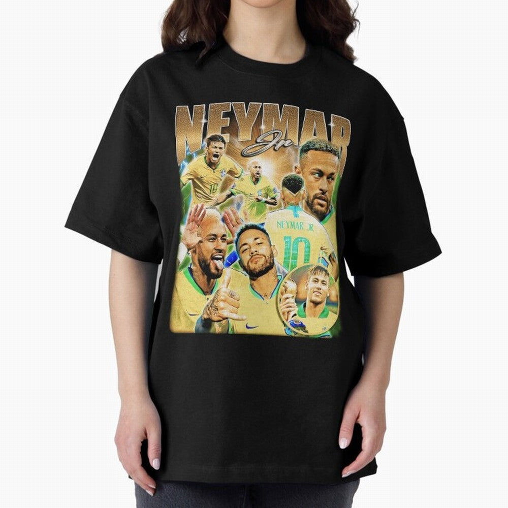 The Best Neymar 10 Vintage 90s Vintage Bootleg Style Oversized T-Shirt Feel the Trophy Chase of FIFA World Cup 2026 Spirit, Featuring England, France and Netherlands, Cristiano Ronaldo, Haaland and CR7, Sports Nostalgia, International Competition,
