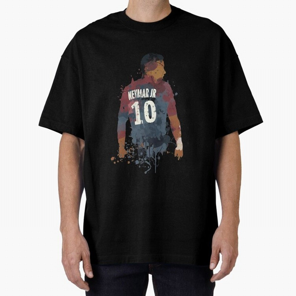 Neymar Brazilian Legend Art Oversized T-Shirt Bring Trophy Dreams to FIFA World Cup 2026 USA Canada Mexico for Fans of Messi, CR7 and Mbappe and Brazil, Portugal and Argentina, Bringing Goal Celebration Energy, Supporter Heritage, Football Icons