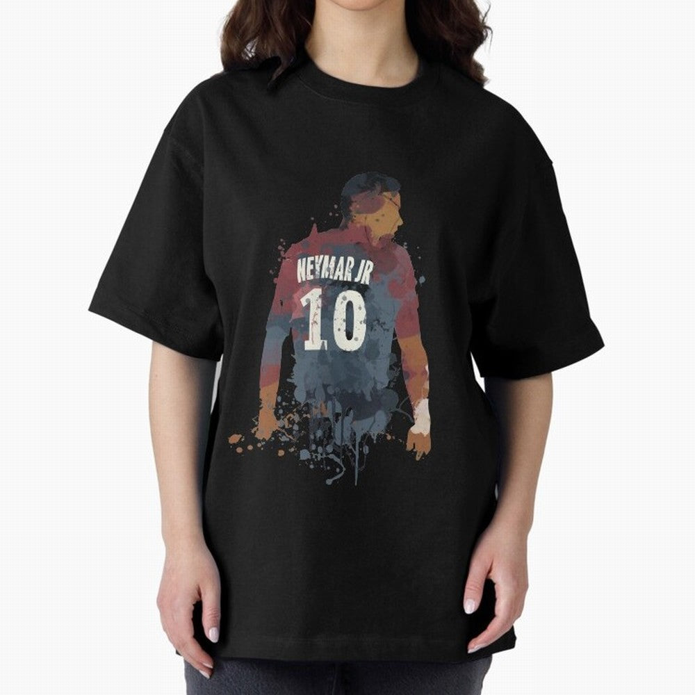 Neymar Brazilian Legend Art Oversized T-Shirt Bring Trophy Dreams to FIFA World Cup 2026 USA Canada Mexico for Fans of Messi, CR7 and Mbappe and Brazil, Portugal and Argentina, Bringing Goal Celebration Energy, Supporter Heritage, Football Icons
