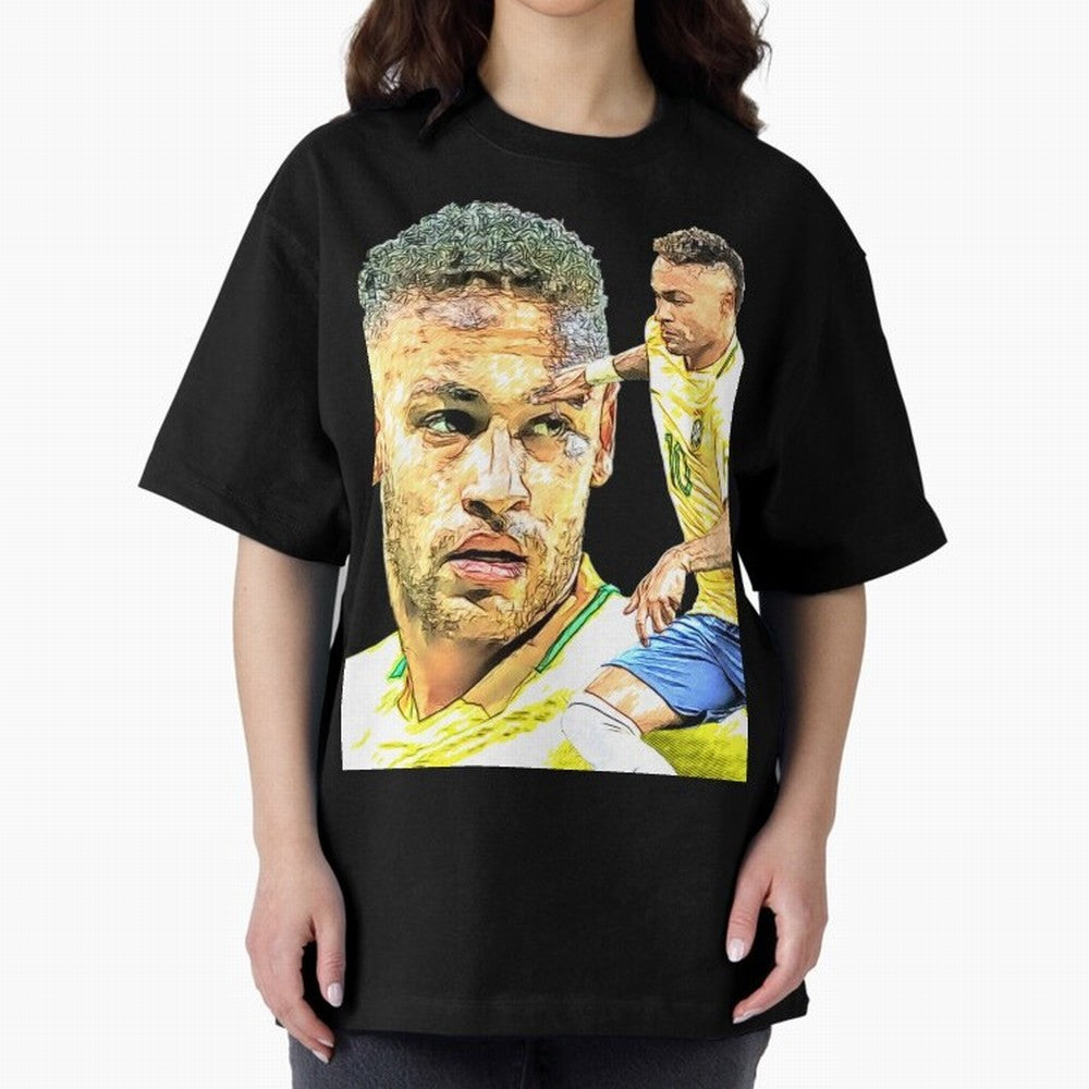 Neymar Futbol Oversized T-Shirt Represent the FIFA World Cup 2026 USA Canada Mexico Journey through Cristiano Ronaldo Highlights, Argentina and Brazil Pride, Goal Celebration Energy, Supporter Heritage, Football Icons and Worldwide Tournament Joy;