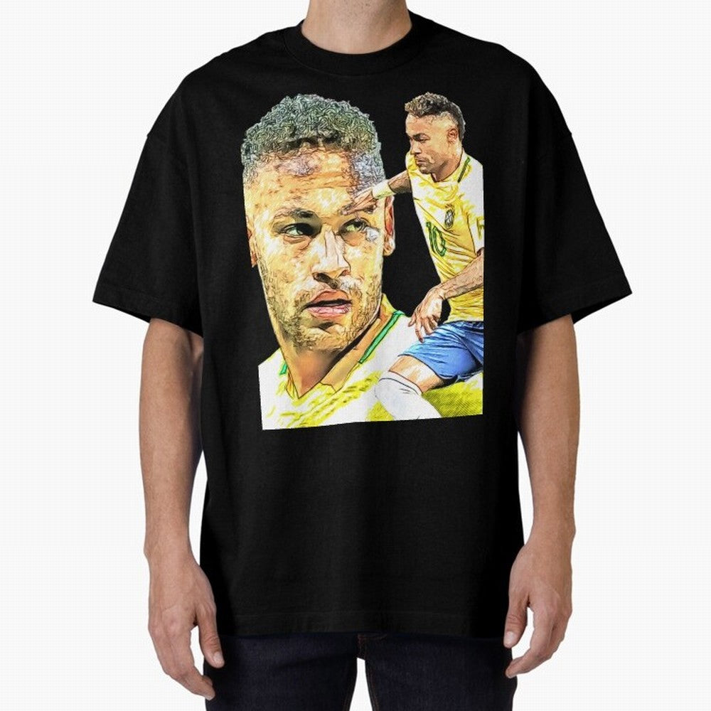 Neymar Futbol Oversized T-Shirt Represent the FIFA World Cup 2026 USA Canada Mexico Journey through Cristiano Ronaldo Highlights, Argentina and Brazil Pride, Goal Celebration Energy, Supporter Heritage, Football Icons and Worldwide Tournament Joy;