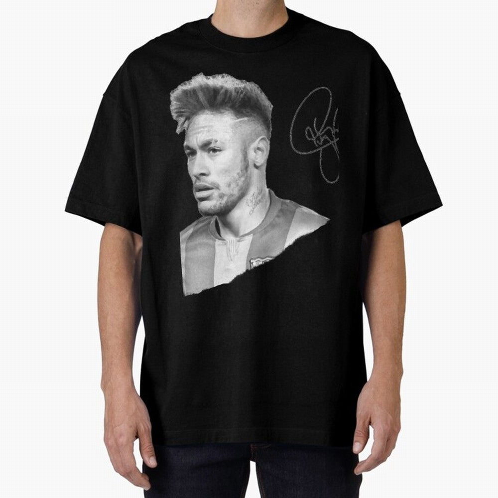 Neymar in black & white with signature Classic T-Shirt Follow Every Goal of Match Day Hype around FIFA World Cup 2026 USA Canada Mexico, CR7 and Messi, England and Germany, Worldwide Fan Energy, Dramatic Goals, Stadium Lights and Championship