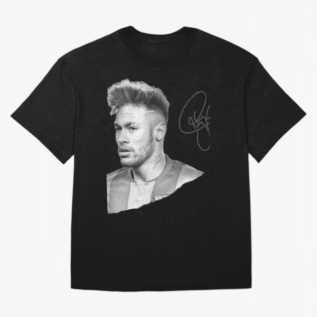 Neymar in black & white with signature Classic T-Shirt Follow Every Goal of Match Day Hype around FIFA World Cup 2026 USA Canada Mexico, CR7 and Messi, England and Germany, Worldwide Fan Energy, Dramatic Goals, Stadium Lights and Championship