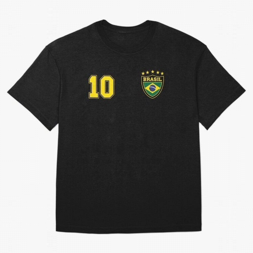 Classic Brasil Soccer No. 10 Brazil World Jersey Cup T Shirt Essential T-Shirt Remember the FIFA World Cup 2026 Group Stage Journey through Mbappe and Neymar Highlights, France and Portugal Pride, Game Day Rituals, Football Legends, Country Pride