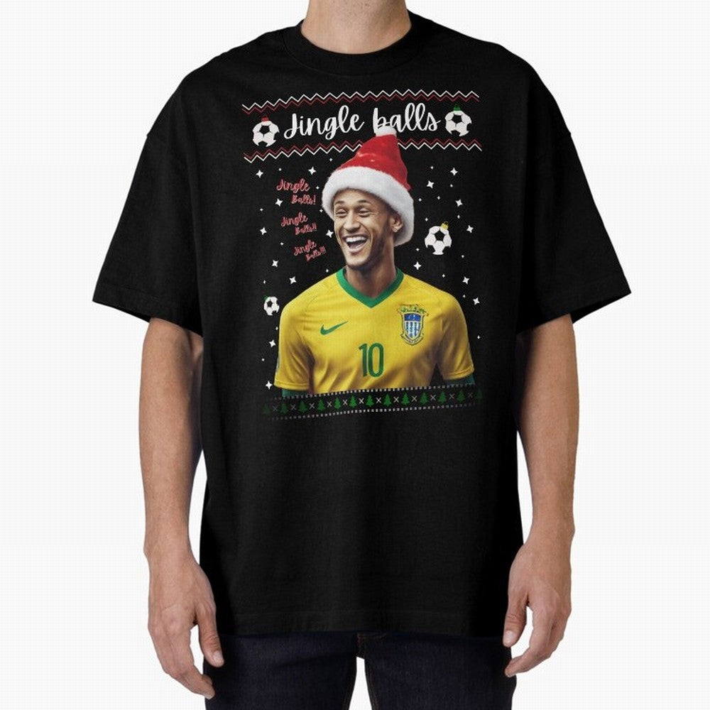 Jingle Balls Christmas Football Fan Art with Santa Neymar Active T-Shirt Bring a Champion Mindset to FIFA World Cup 2026 Inspired by CR7, England, France and Netherlands Energy, Classic Soccer Heritage, Championship Pressure, Fan Loyalty and