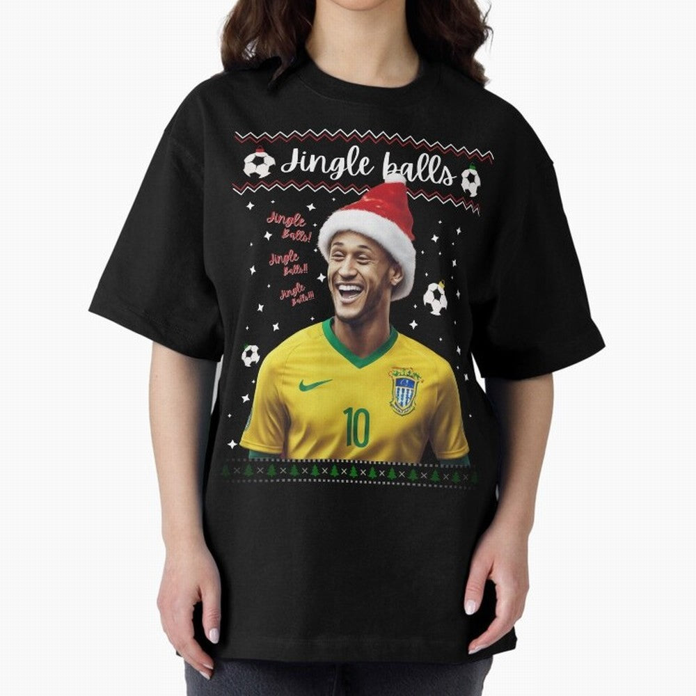 Jingle Balls Christmas Football Fan Art with Santa Neymar Active T-Shirt Bring a Champion Mindset to FIFA World Cup 2026 Inspired by CR7, England, France and Netherlands Energy, Classic Soccer Heritage, Championship Pressure, Fan Loyalty and