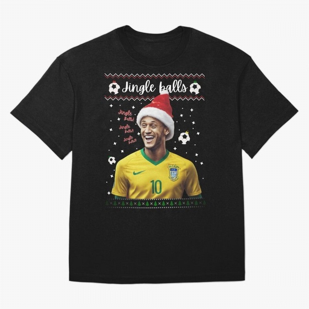 Jingle Balls Christmas Football Fan Art with Santa Neymar Active T-Shirt Bring a Champion Mindset to FIFA World Cup 2026 Inspired by CR7, England, France and Netherlands Energy, Classic Soccer Heritage, Championship Pressure, Fan Loyalty and