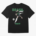 NEYMAR BRAZIL Oversized T-Shirt Represent FIFA World Cup 2026 for Fans of CR7 and Messi and Portugal, Bringing Football Festival Excitement, Trophy Ambitions, Country Rivalries and Star Player Buzz; Perfect for People Who Love Argentina, Brazil,