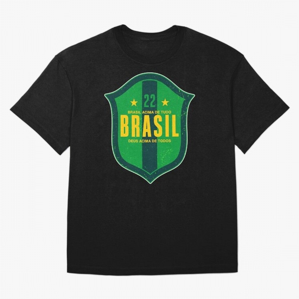 BRAS?O BRASIL 22 Oversized T-Shirt Bring a Vintage Feel to FIFA World Cup 2026 Group Stage for Fans of Messi, CR7 and Mbappe and Argentina and Brazil, Bringing Champion Mindset, Group Stage Buzz, Knockout Tension and Passionate Fan Culture; Ideal