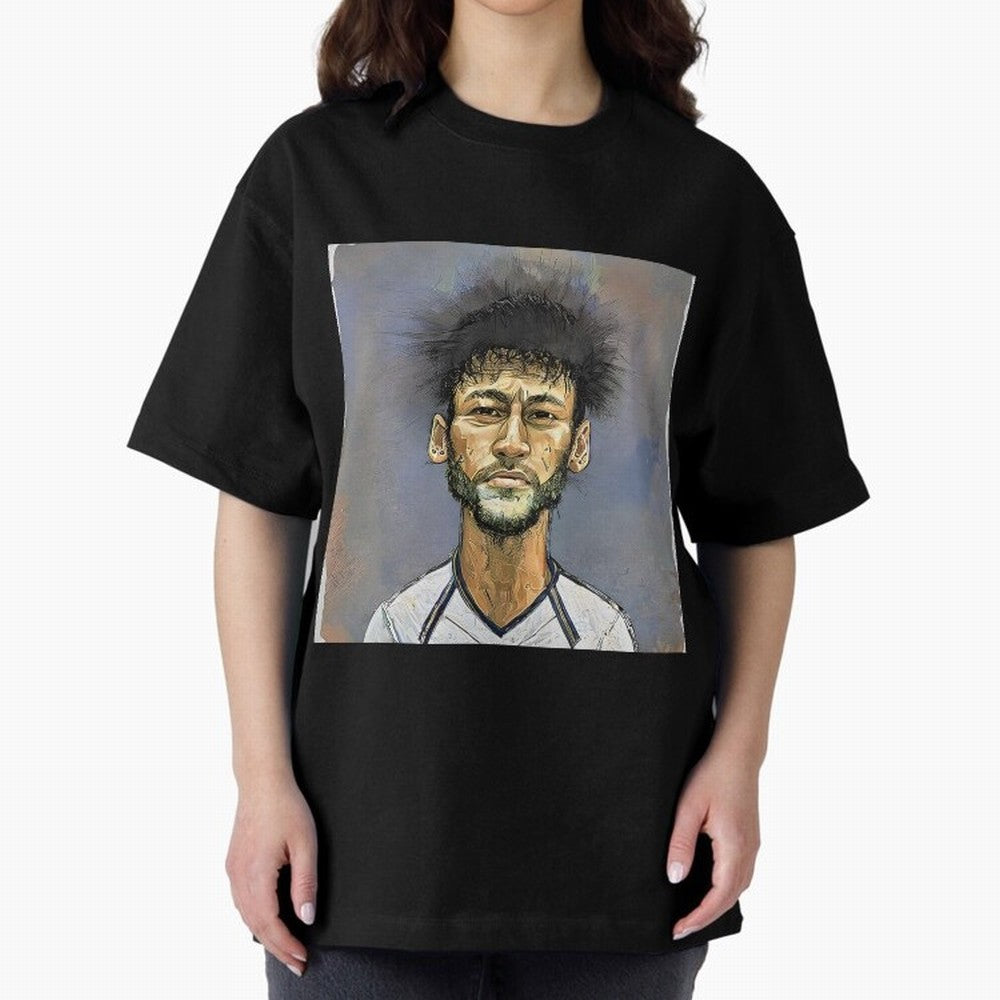 Portrait of neymar Oversized T-Shirt Honor Global Football Passion for FIFA World Cup 2026, Filled with Cristiano Ronaldo, Haaland and CR7, Argentina, France and Brazil, Tournament Hype, Historic Matchups, Family Viewing Parties and Global Sports
