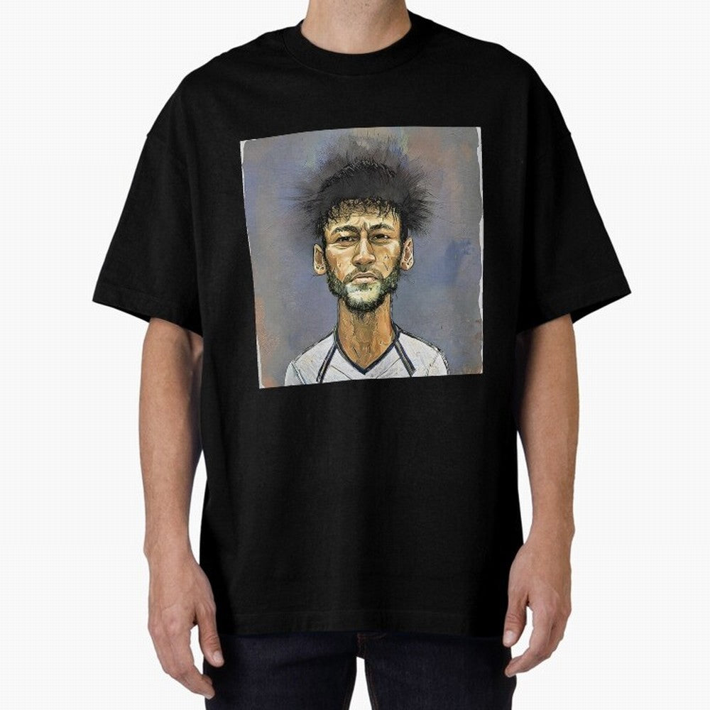 Portrait of neymar Oversized T-Shirt Honor Global Football Passion for FIFA World Cup 2026, Filled with Cristiano Ronaldo, Haaland and CR7, Argentina, France and Brazil, Tournament Hype, Historic Matchups, Family Viewing Parties and Global Sports