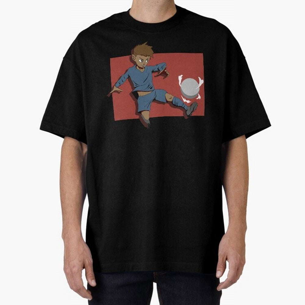 Footballer in action Oversized T-Shirt Build Global Football Passion for FIFA World Cup 2026 USA Canada Mexico, with Haaland and Mbappe, Argentina and Brazil, Game Day Rituals, Football Legends, Country Pride and the Road to the Final; Perfect for