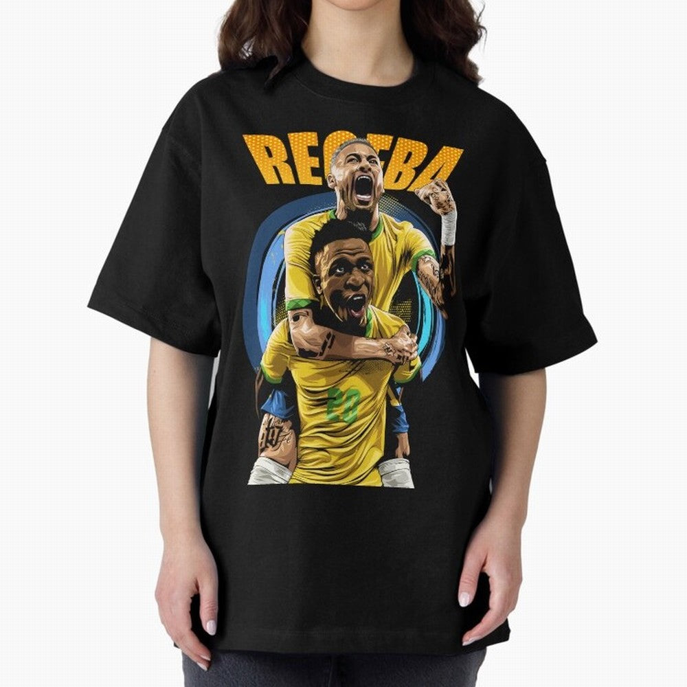 RECEBA Classic T-Shirt Embrace FIFA World Cup 2026 USA Canada Mexico Filled with Neymar, France and Portugal Energy, Vintage Soccer Flavor, Modern Football Stars, National Flags and Final Night Emotion; Ideal for Fans Who Follow Messi, Cristiano