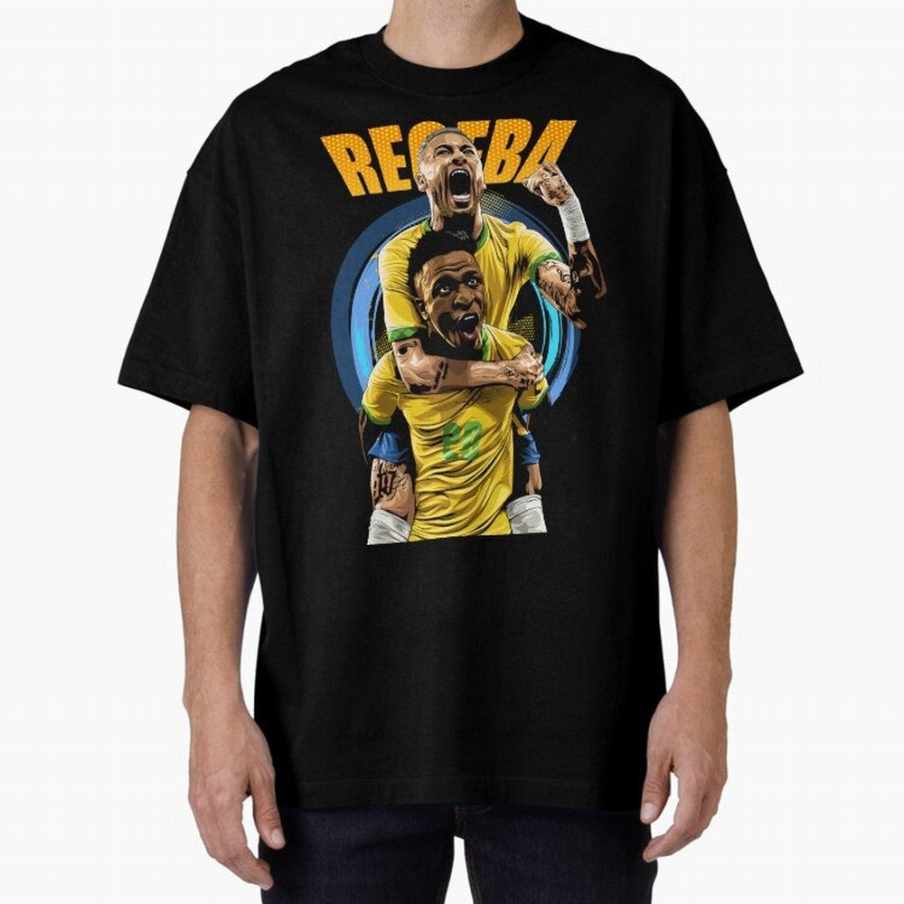 RECEBA Classic T-Shirt Embrace FIFA World Cup 2026 USA Canada Mexico Filled with Neymar, France and Portugal Energy, Vintage Soccer Flavor, Modern Football Stars, National Flags and Final Night Emotion; Ideal for Fans Who Follow Messi, Cristiano