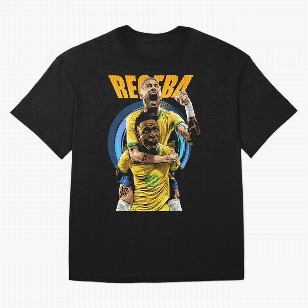RECEBA Classic T-Shirt Embrace FIFA World Cup 2026 USA Canada Mexico Filled with Neymar, France and Portugal Energy, Vintage Soccer Flavor, Modern Football Stars, National Flags and Final Night Emotion; Ideal for Fans Who Follow Messi, Cristiano