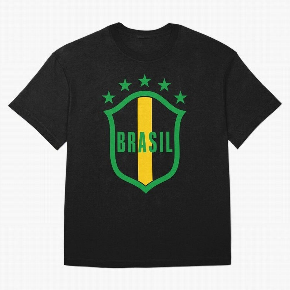BRASIL LOGO 002 Oversized T-Shirt Feel the Roar of Global Football Passion for FIFA World Cup 2026 USA Canada Mexico, Built around Cristiano Ronaldo, Brazil, Retro Football Energy, Iconic Rivalries, Trophy Chase Drama and Stadium Atmosphere;