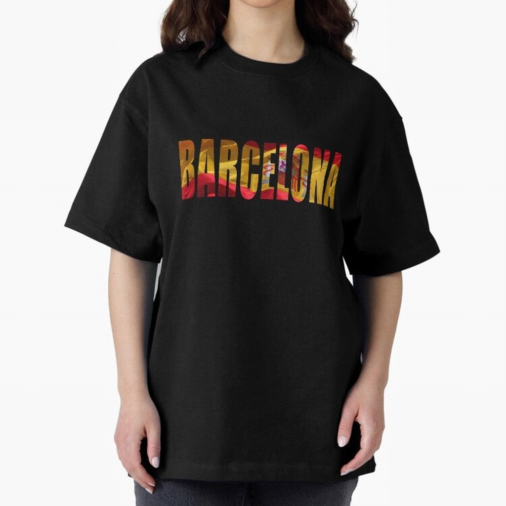Barcelona city 2 Oversized T-Shirt Honor Football Greatness during FIFA World Cup 2026 Spirit, Connected to Brazil, Mbappe, Football History, Final Match Energy, Crowd Noise and Once in a Lifetime Moments; Made for Die Hard Supporters, Soccer