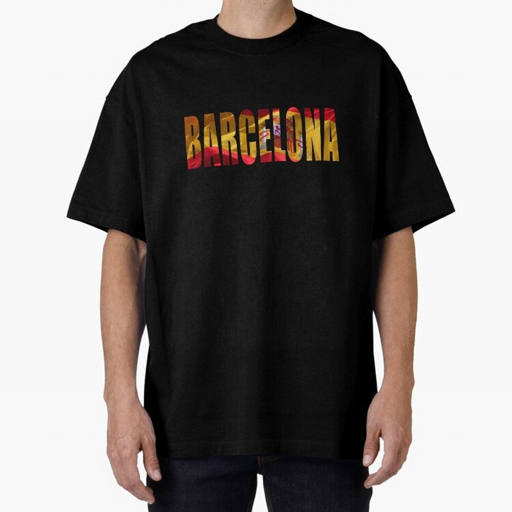 Barcelona city 2 Oversized T-Shirt Honor Football Greatness during FIFA World Cup 2026 Spirit, Connected to Brazil, Mbappe, Football History, Final Match Energy, Crowd Noise and Once in a Lifetime Moments; Made for Die Hard Supporters, Soccer