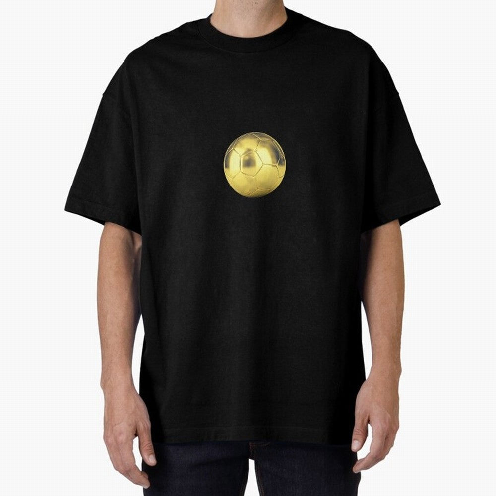 Gold Football | Golden Football Good Quality Oversized T-Shirt Relive FIFA World Cup 2026 Group Stage Spirit, Featuring Portugal, Spain and Germany, Neymar, Haaland and Cristiano Ronaldo, Football Festival Excitement, Trophy Ambitions, Country