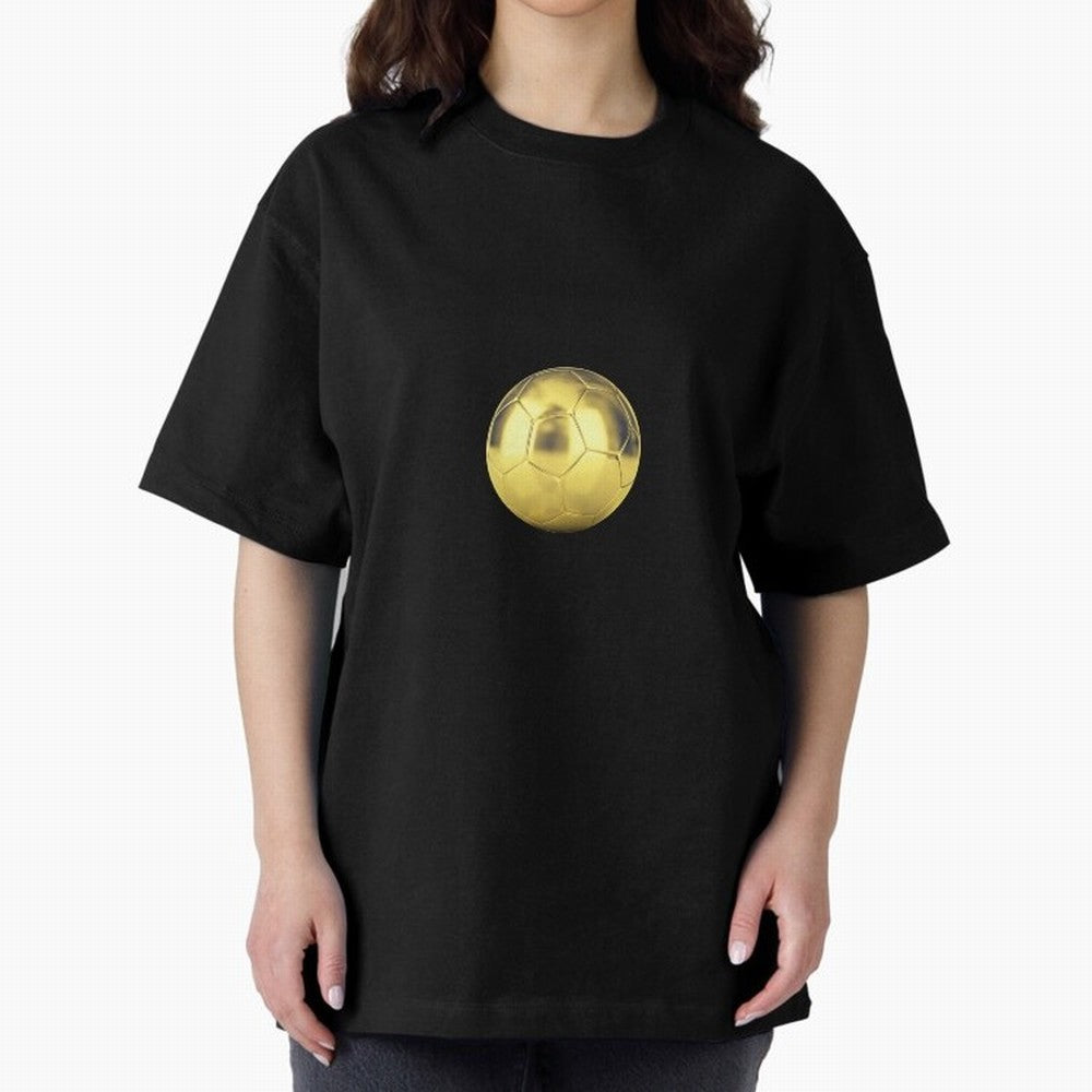 Gold Football | Golden Football Good Quality Oversized T-Shirt Relive FIFA World Cup 2026 Group Stage Spirit, Featuring Portugal, Spain and Germany, Neymar, Haaland and Cristiano Ronaldo, Football Festival Excitement, Trophy Ambitions, Country