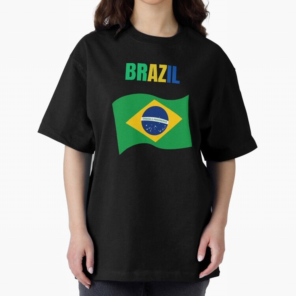 I love Brazil Oversized T-Shirt Bring Stadium Energy to the FIFA World Cup 2026 USA Canada Mexico Journey through Neymar, Haaland and Cristiano Ronaldo Highlights, Argentina, France and Brazil Pride, Retro Football Energy, Iconic Rivalries, Trophy