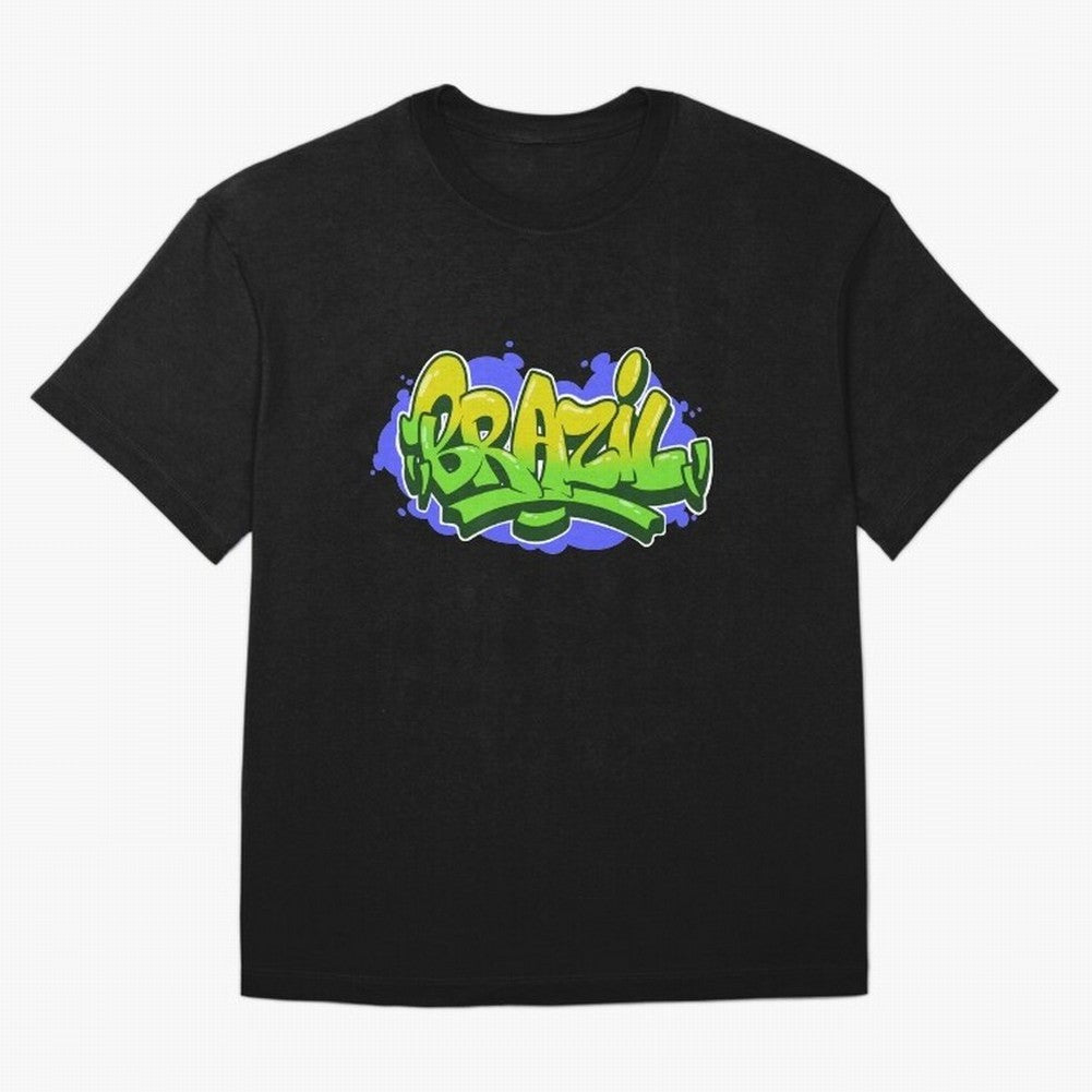 Brazil Graffiti Classic T-Shirt Keep the Legacy of Global Football Passion for FIFA World Cup 2026, Capturing Haaland and Mbappe, France and Portugal, Stadium Memories, Football Loyalty, International Chants and Championship Tradition; Perfect for