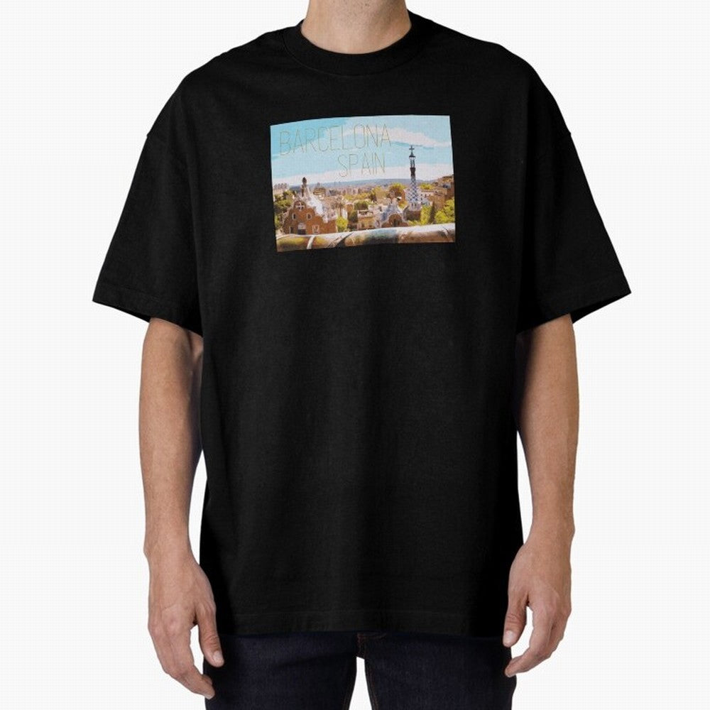 Barcelona Print Oversized T-Shirt Represent FIFA World Cup 2026 USA Canada Mexico for Fans of Cristiano Ronaldo and Portugal, Spain and Germany, Bringing Match Day Excitement, Supporter Culture, Golden Goals and Global Football Passion; Ideal for