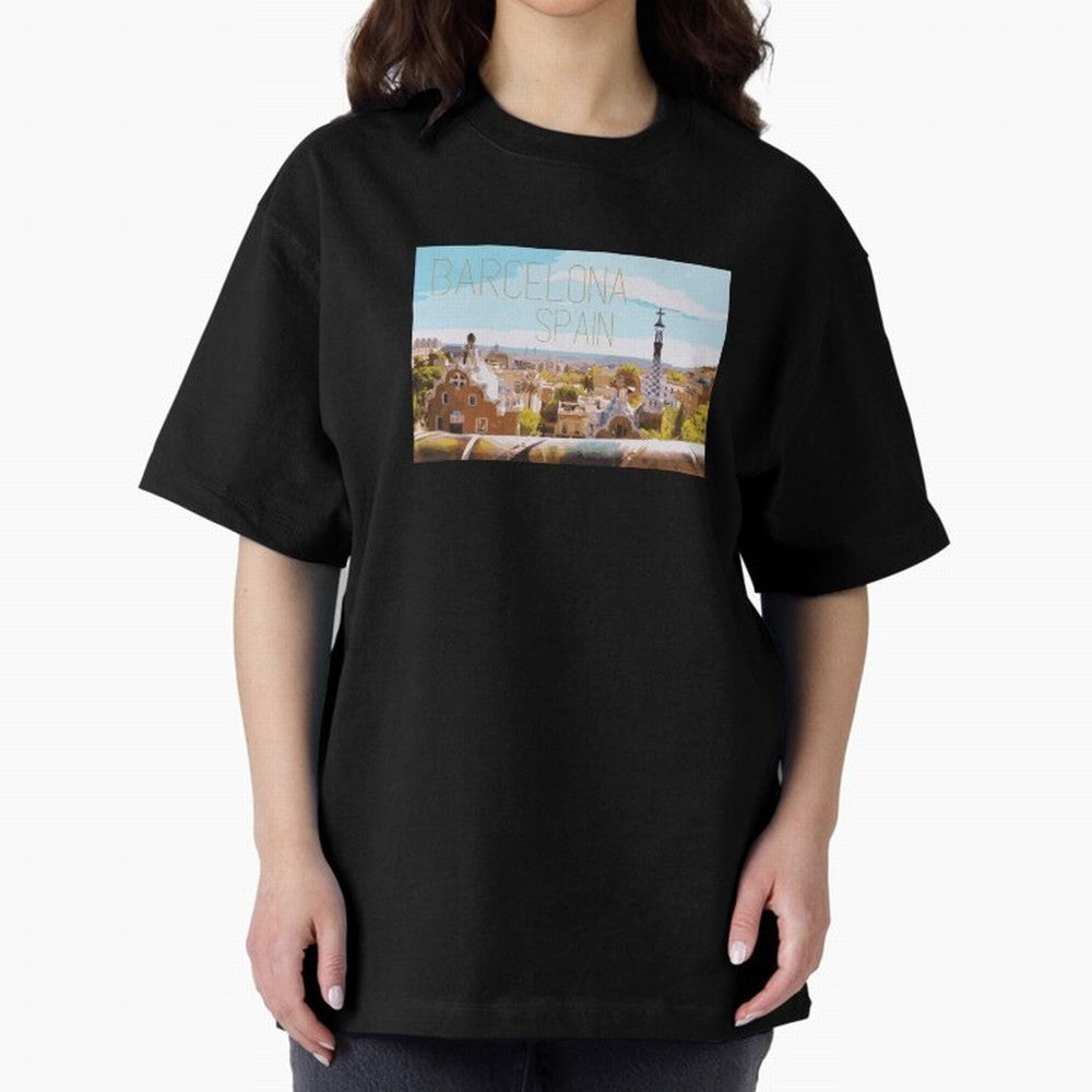 Barcelona Print Oversized T-Shirt Represent FIFA World Cup 2026 USA Canada Mexico for Fans of Cristiano Ronaldo and Portugal, Spain and Germany, Bringing Match Day Excitement, Supporter Culture, Golden Goals and Global Football Passion; Ideal for