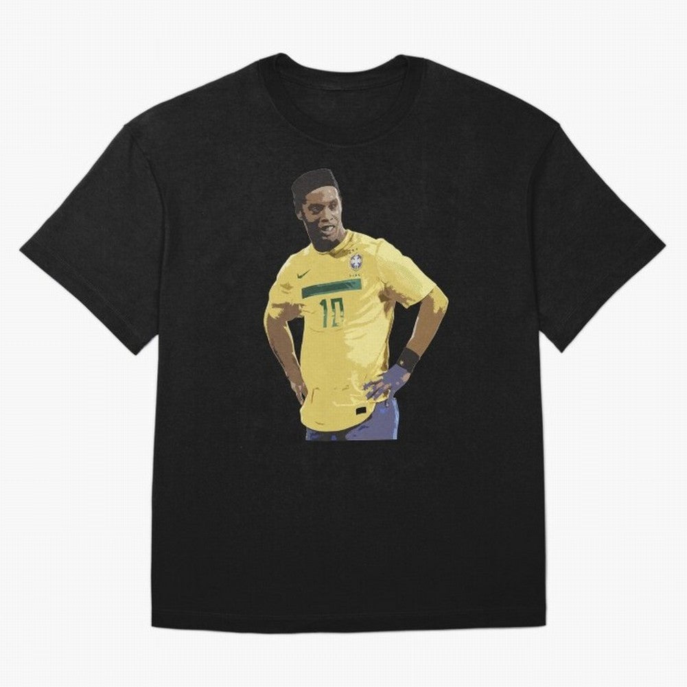 Ronaldinho Brazil Joga Bonito Classic T-Shirt Capture Stadium Memories from Global Football Passion for FIFA World Cup 2026 Group Stage, Capturing Haaland and Mbappe, Brazil, Portugal and Argentina, Vintage Soccer Flavor, Modern Football Stars,