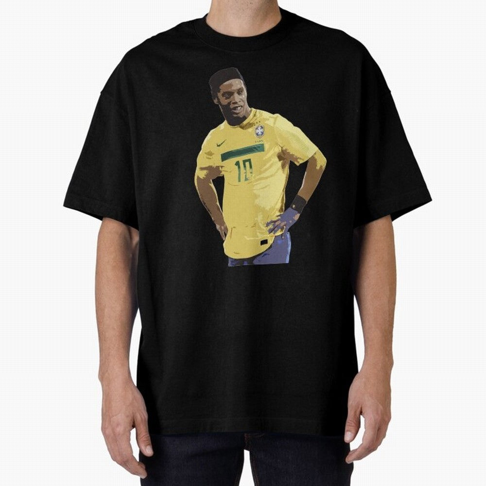 Ronaldinho Brazil Joga Bonito Classic T-Shirt Capture Stadium Memories from Global Football Passion for FIFA World Cup 2026 Group Stage, Capturing Haaland and Mbappe, Brazil, Portugal and Argentina, Vintage Soccer Flavor, Modern Football Stars,
